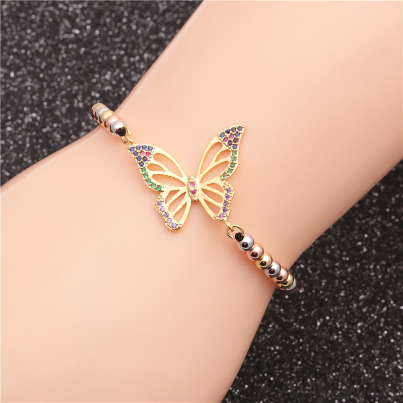 jewelry trend new products micro-set zircon butterfly adjustable ladies bracelet wholesale nihaojewe