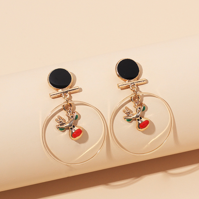 8g Weight Earrings Classification Wedding, Travel, Birthday, Festival Occasion Women'S Gender Fashion Style Fashion Big Circle Christmas Retro Earrings 5