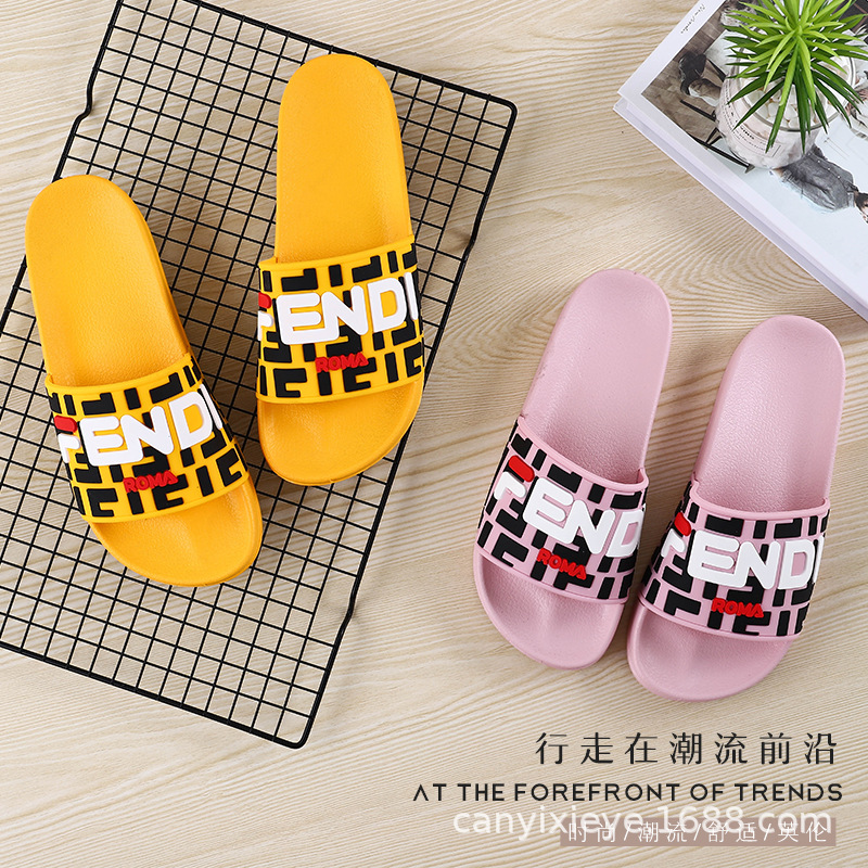 Letter slippers summer couples men and w...