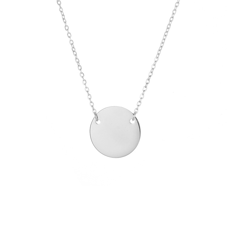 Fashion New Round 316l Titanium Steel Simple Trendy Necklace display picture 6