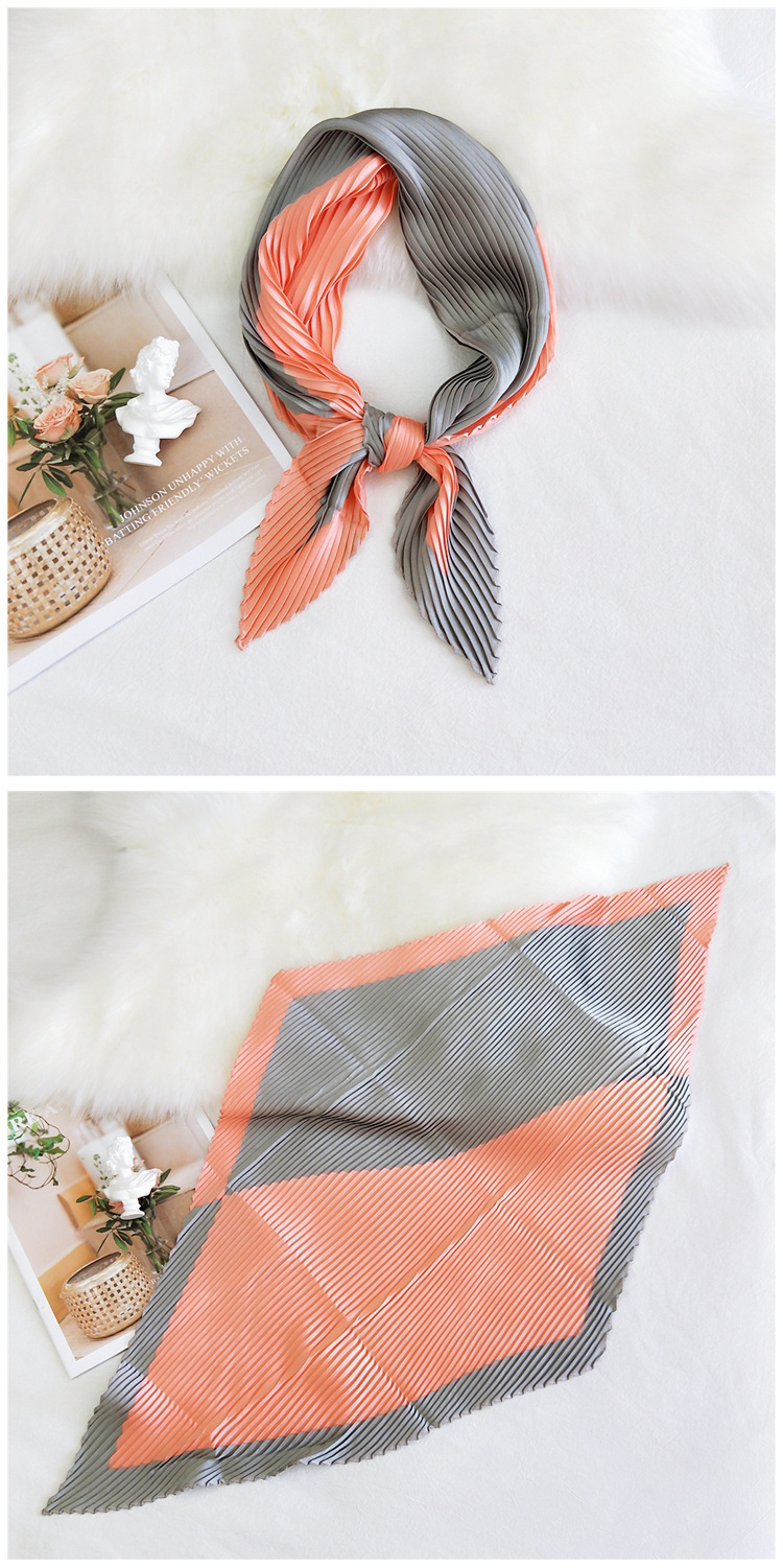 60g Weight Silk Scarf Classification Travel Occasion Polyester Material Spot, Stripe Pattern Spring&Summer Season Unisex Gender Sweet Style Khaki, Multicolor, Grey&Pink, Grey, Red, Green, Blue, Yellow, Black Color Unisex Sweet Spot Stripe Polyester Silk Scarf 13