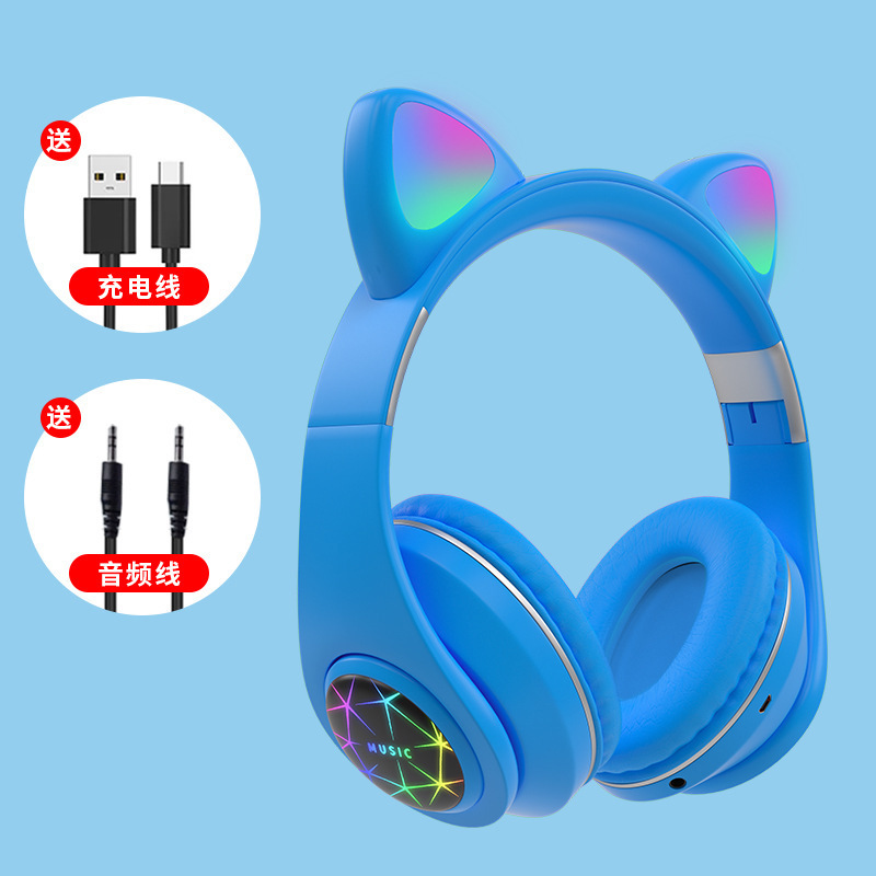 Nuevo M2 M7 gato oído auricular Bluetooth auricular luminoso macaron color todo incluido oído auriculares inalámbricos 5,0