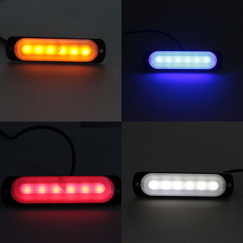 12-24V 6LED Luz de guía de luz lateral del camión luz de flash delgada luz de advertencia de luz lateral del coche