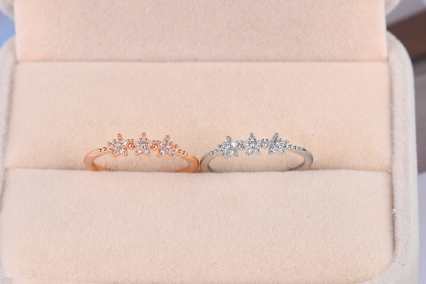 Simple Style Star Copper Plating Inlay Zircon Rings 1 Piece