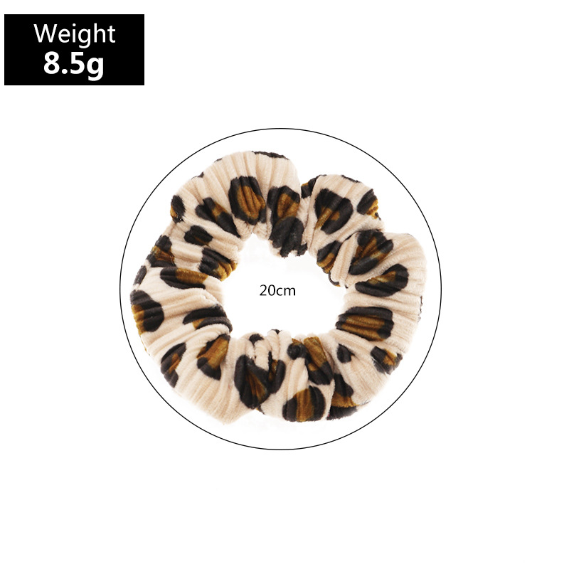 Retro Leopard Spotted Hair Tie Fabric Hair Scrunchies display picture 12