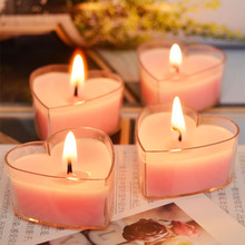 厂家直供15只装心形蜡烛 爱心香薰香氛茶蜡 创意表白生日小蜡烛