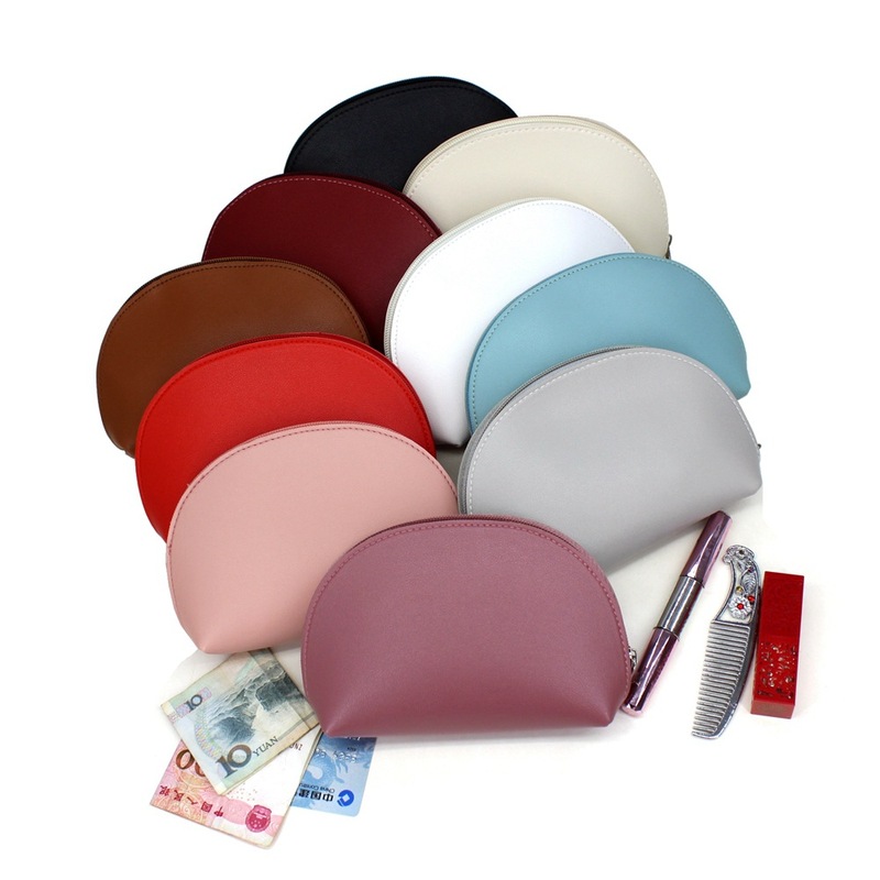 Clutch Bag Women's Evening Bag Student Shell-shaped Cosmetic Bag Semi-round Mobile Phone Bag Money Bag Washing Zipper Coin Purse
