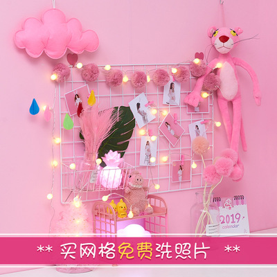 鐵藝網格照片牆裝飾網紅ins牆臥室少女心房間布置宿舍相片相框牆