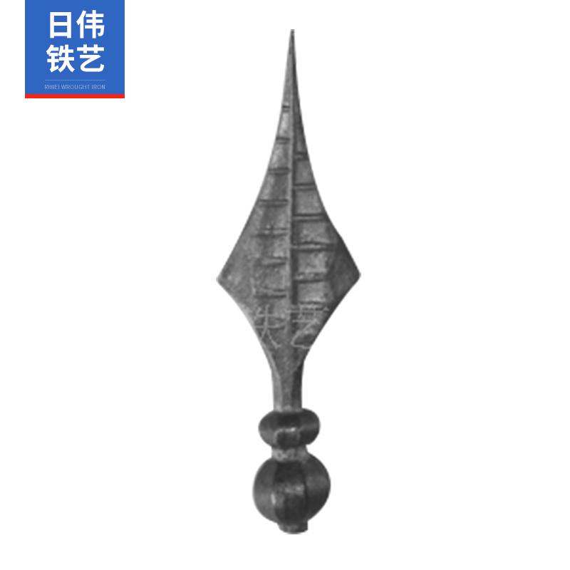 供应H205*L65锻造铁艺矛头 家装楼梯护栏围栏立杆配件