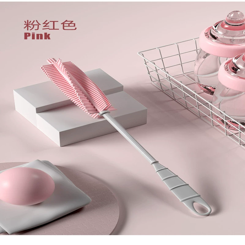 Силиконовая щетка для бутылок Вращающаяся на 360 градусов Детская щетка для сосков портативная щетка для чистки бутылок Детская щетка для чашек для воды