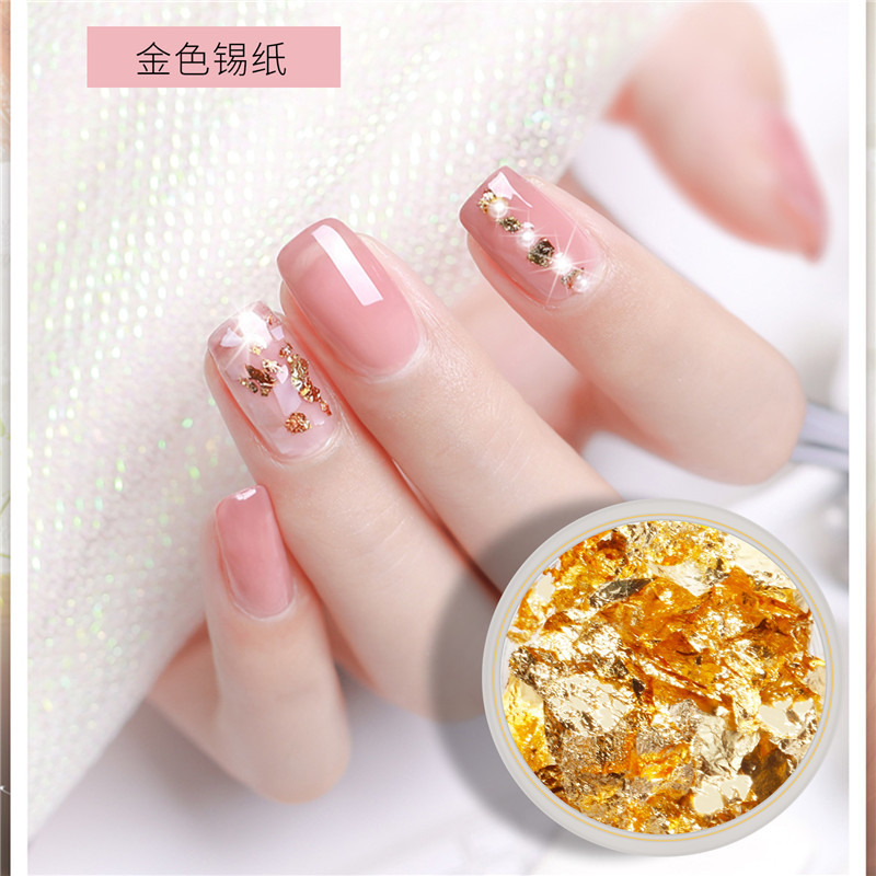 Nail Art oro plata hoja de papel DIY decoración de uñas suministros ultrafino papel de oro papel de impresión pegatinas de papel transfronterizo exclusivo
