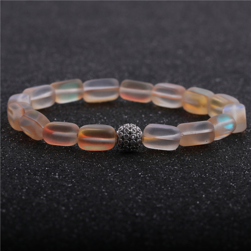 moonstone micro-inlaid zircon diamond bracelet