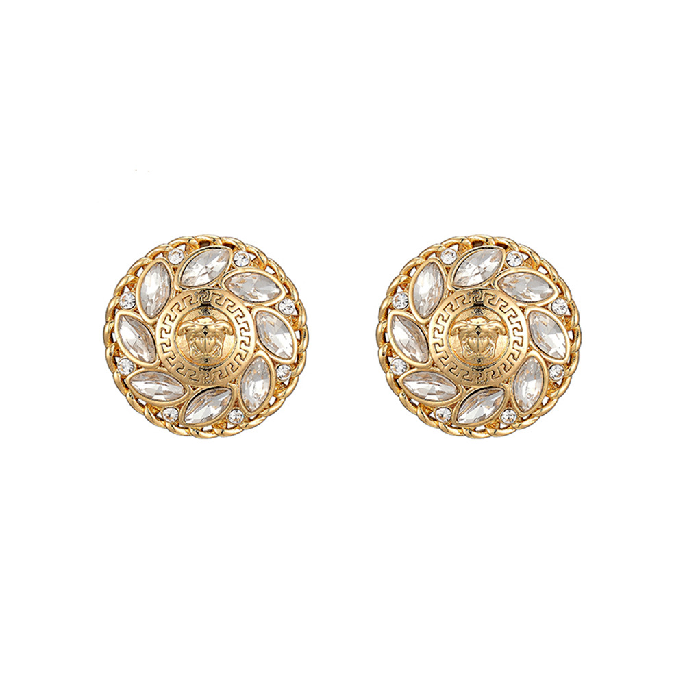 Nouveau S925 Argent Aiguille Géométrique Rond Diamant Cheval Oeil Portrait Boucles D&#39;oreilles Nihaojewelry display picture 8