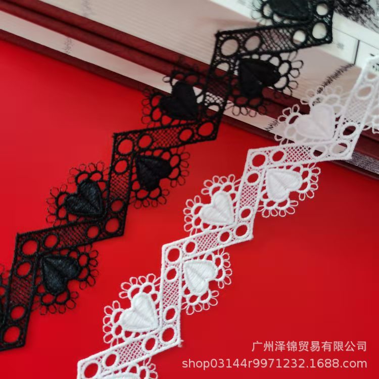 牛奶丝条码花边小桃心高品质花宽3.5公分细线厂家新品服装辅料