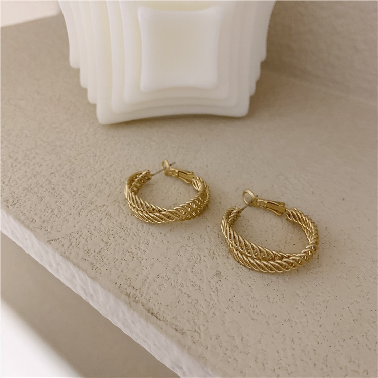 Retro matte universal small design elegant brand earrings