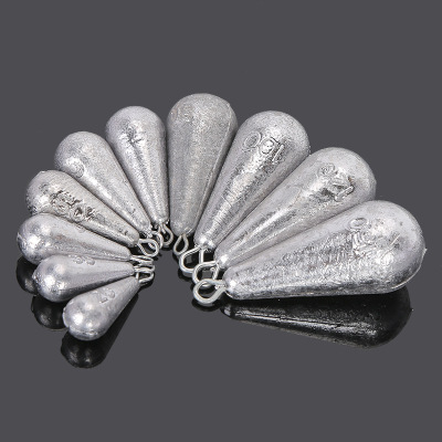 廠家批發定制漁具配件水滴鉛墜 海竿抛竿釣魚鉛墜水滴帶環鉛墜