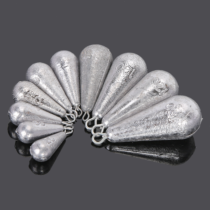 廠家批發定制漁具配件水滴鉛墜 海竿抛竿釣魚鉛墜水滴帶環鉛墜