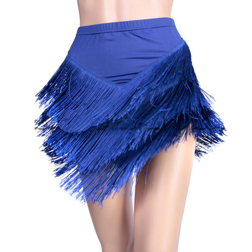 Women Black red blue Fringe Latin dance skirt adult half-length tassel dance skirt latin dance costumes for female rumba salsa chacha dance skirt 