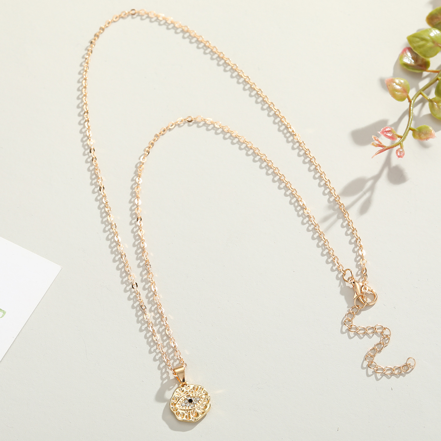 new original Turkish eye necklace point drill palm eye geometric pendant necklace womenu0027s neckla