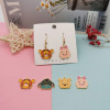 Metal accessory, earrings, pendant, with little bears, wholesale