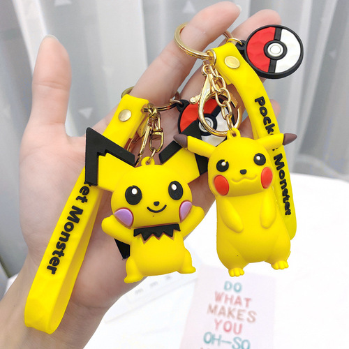 Manufacturer Pokémon Pikachu keychain cartoon cute doll car keychain bag pendant small gift