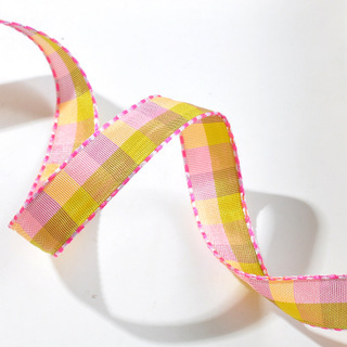 Yao Ming Plaid cinta hecha a mano DIY cinta regalo material de embalaje 2,5 cm Plaid banda accesorios para el cabello material decorativo