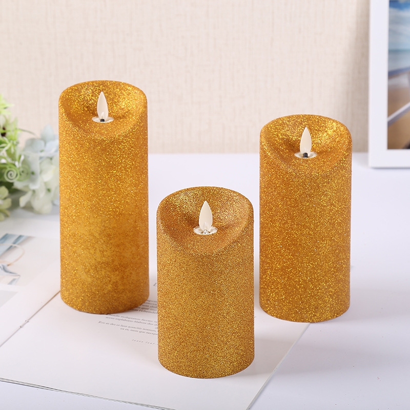 2020 Explosive money Cross border flash fans LED Electronics Candle lamp simulation swing Christmas Oblique swing Lamps Gold powder