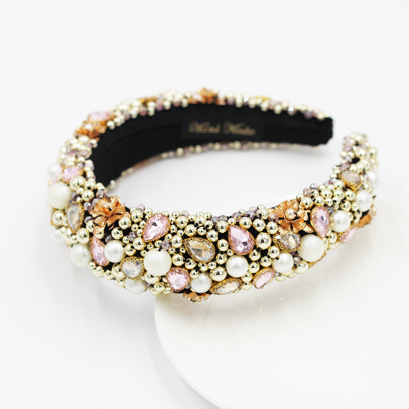 New fashion baroque headband gemstone beaded exquisite hair accessories wild trend headband wholesale nihaojewelrypicture3