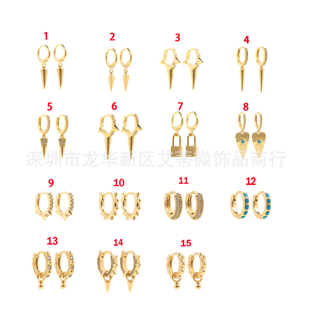 Copper earrings hip-hop style