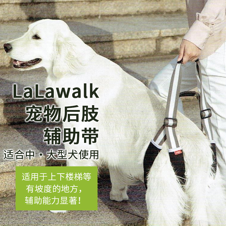 日本进口lalawalk老龄受伤残疾中大型犬后腿提拉带康复辅助牵引绳