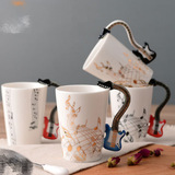 Новая керамическая кружка для гитарной музыки Zhongfu, гитарная кружка, чашка для воды с музыкальной нотой, кофейная кружка, мини-кружка для гитары