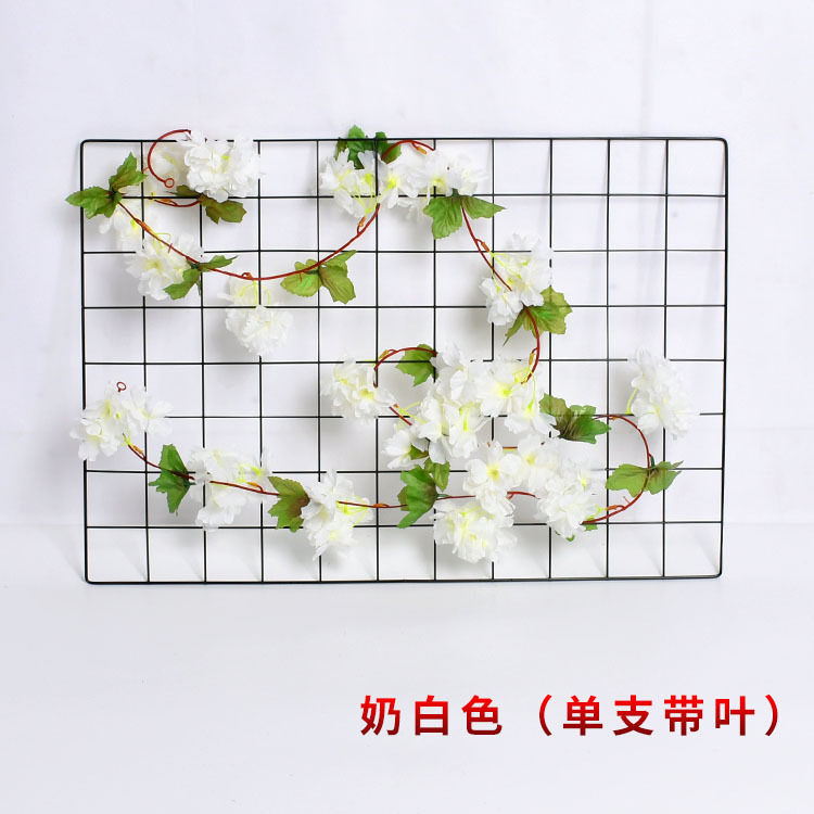 Flor de cerezo artificial tira boda flor artificial hogar Decoración artificial flor Cadena de Orquídea cadena artificial Flor de cereza Flor de seda decorativa