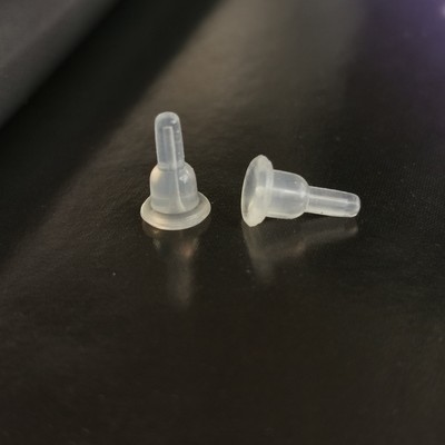 優質矽膠耳堵長款帶尾巴全包耳釘膠托護耳防過敏飾品配件塑料膠塞