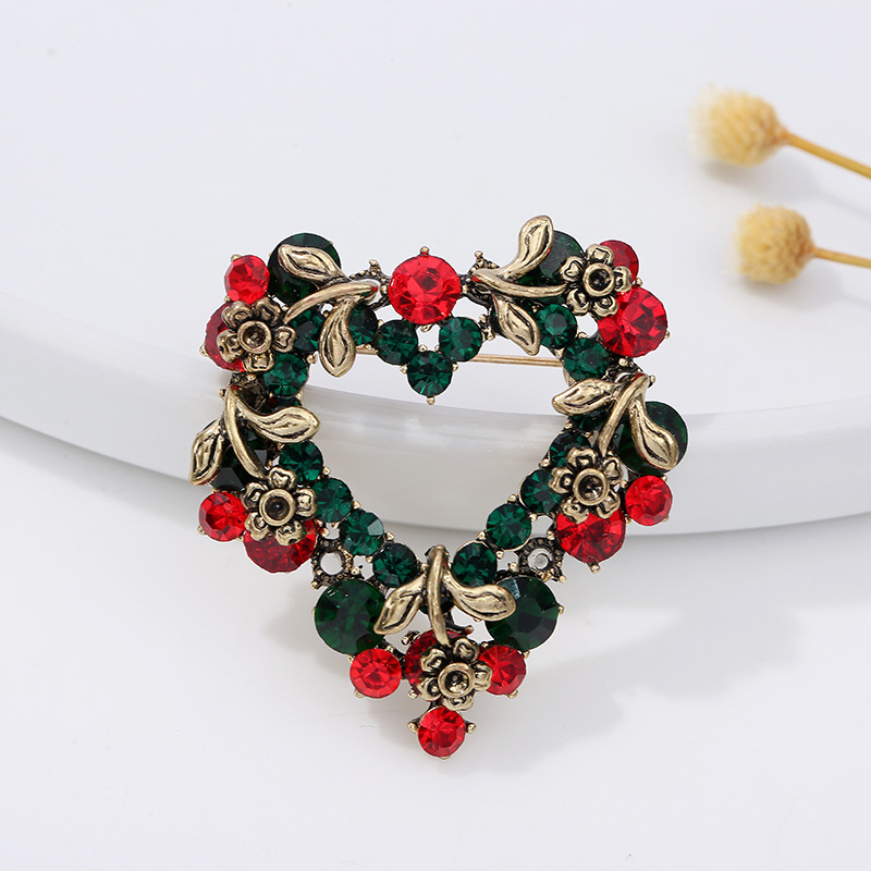 Fashion Christmas Tree Alloy Plating Inlay Artificial Gemstones Unisex Brooches display picture 2