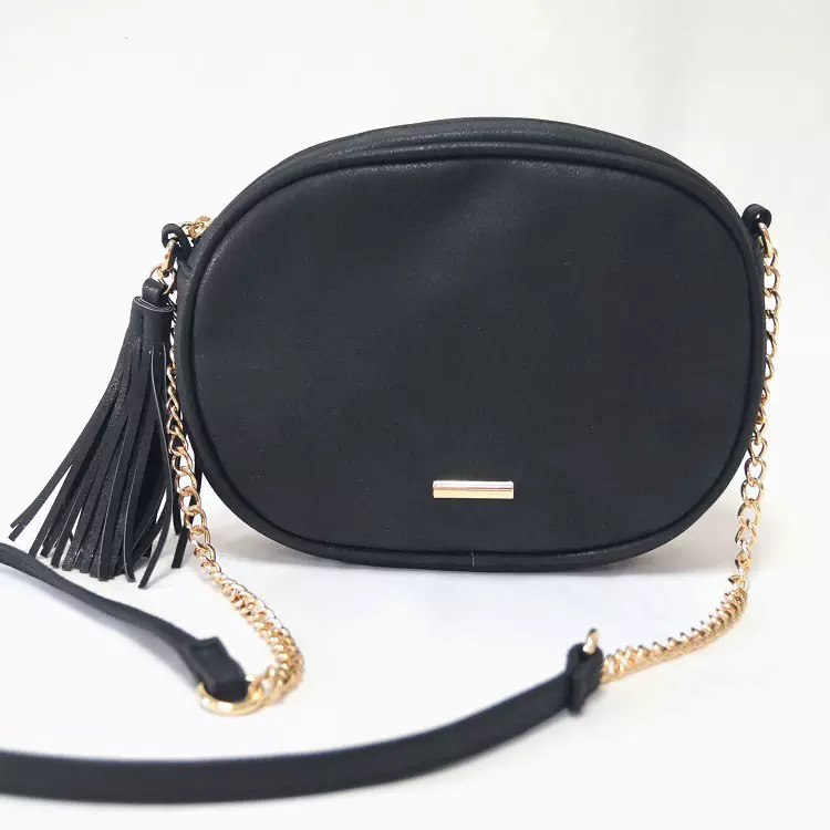 定制2020网红新款女式pu斜挎包 跨境女士小圆皮包 金属链条斜挎包