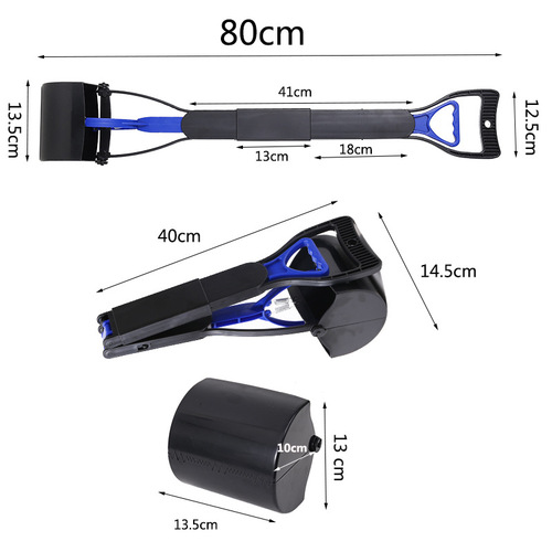 Pet Litter Grabber, Foldable Long Handle 80cm, Dog Poop Scoop, Pet Cleaning Supplies, Pet Waste Grabber