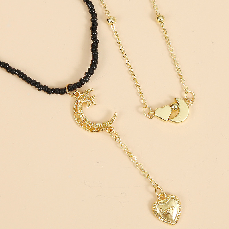Long Bohemian Star Two Rice Bead Necklaces Trend Hand Woven Love Colgante Al Por Mayor Nihaojewelry display picture 8