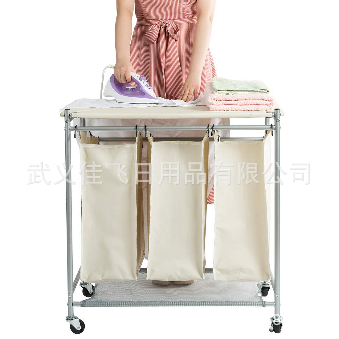 浴室脏衣篮推车收纳筐分类衣篓家用洗衣篓污衣分隔带烫衣板