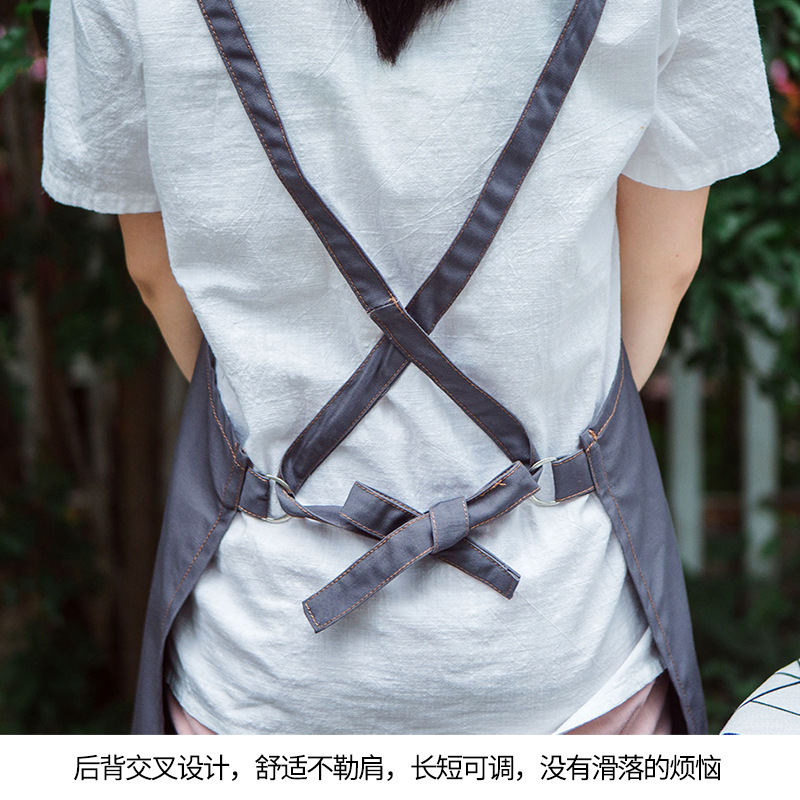 Delantal trabajo imprimible logotipo impresión hogar cocina antiincrustante moda aceite a prueba de aceite restaurante catering publicidad cintura