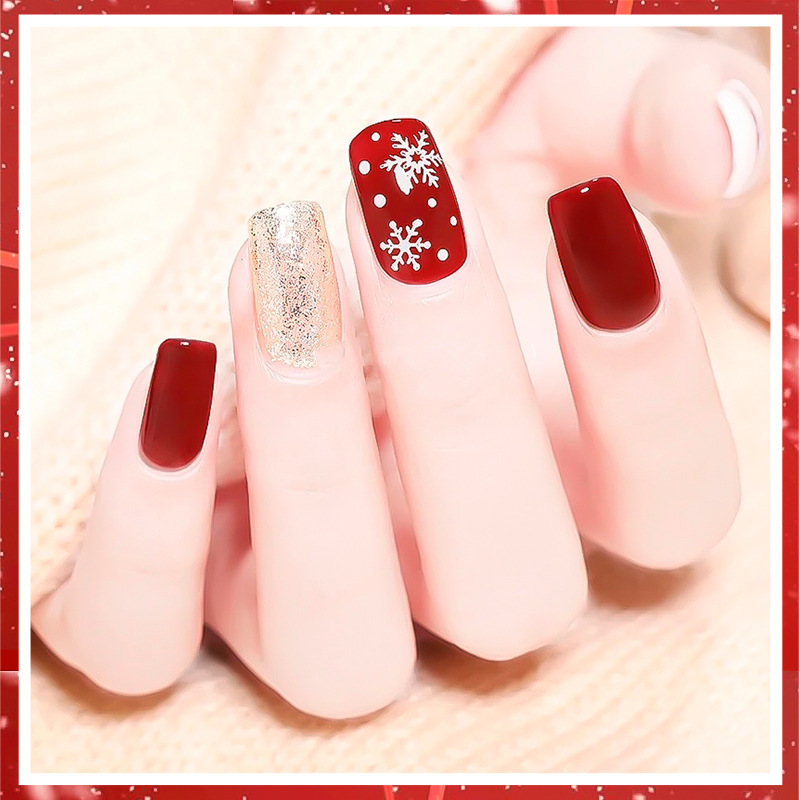 Nuevas lentejuelas de uñas transfronterizas Otoño e invierno japonés lentejuelas de copo de nieve Lentejuelas navideñas ultrafinas uñas decorativas parche mixto