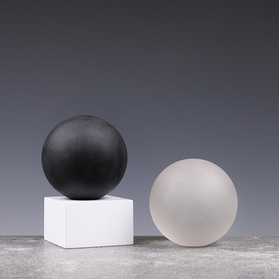 輕奢家居飾品擺件水晶圓形擺件百搭磨砂球體可以制定各種顏色大小