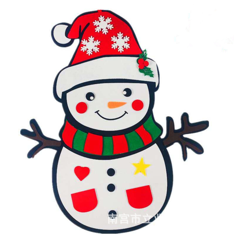 厂家供应毛毡圣诞树 装饰 圣诞雪人 圣诞挂件儿童手工diy雪人定制