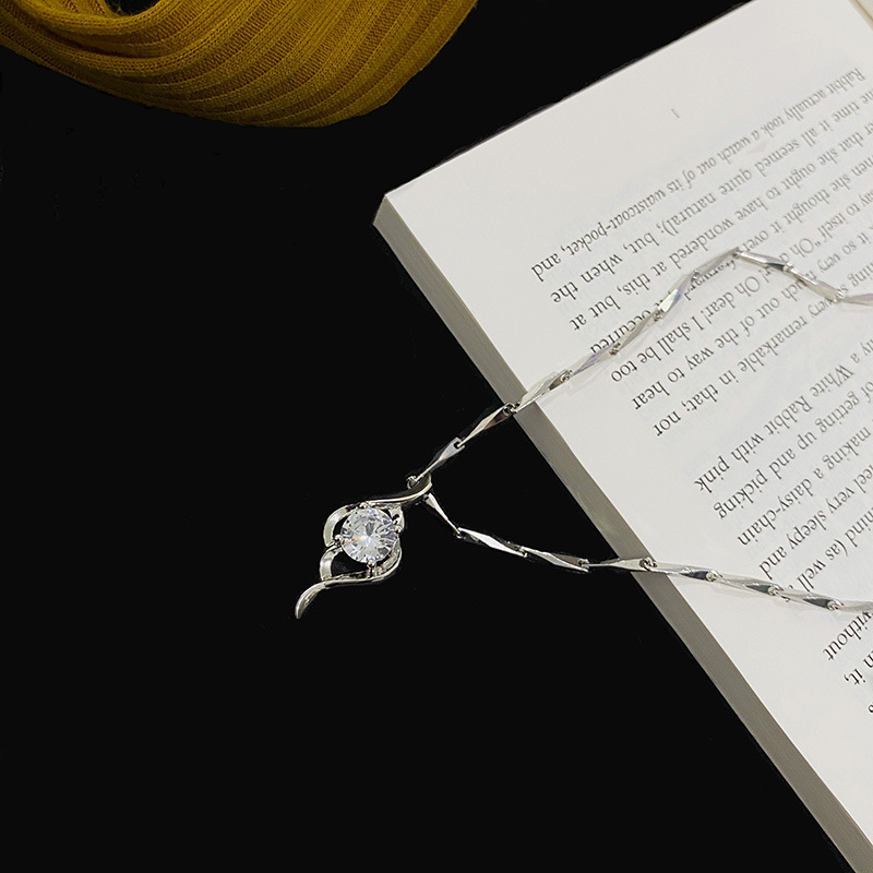 Diamant Halskette Für Damen Exquisites Solitär Collier Schmuck_voghion.com