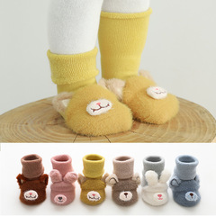 Winter and Spring Thick Children's Socks for Warmth, Baby Mid-Calf Socks with Non-Slip for Infants, Cartoon Early Learning Step-on Floor Socks