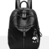 Backpack, fashionable polyurethane shoulder bag, black one-shoulder bag for leisure, Korean style