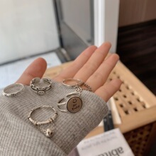 s925纯银韩国东大门网红ins潮日韩指环开口简约戒指女精致