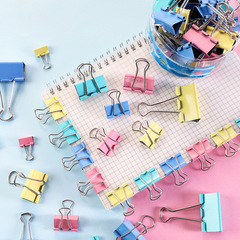Office stationery barrel color swallowtail clip small clip metal long tail clip student test paper clip information clip bill clip
