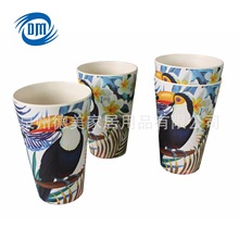 耐摔竹纖維咖啡杯 環保可降解竹粉杯 可帶蓋 印花可定制竹粉杯子