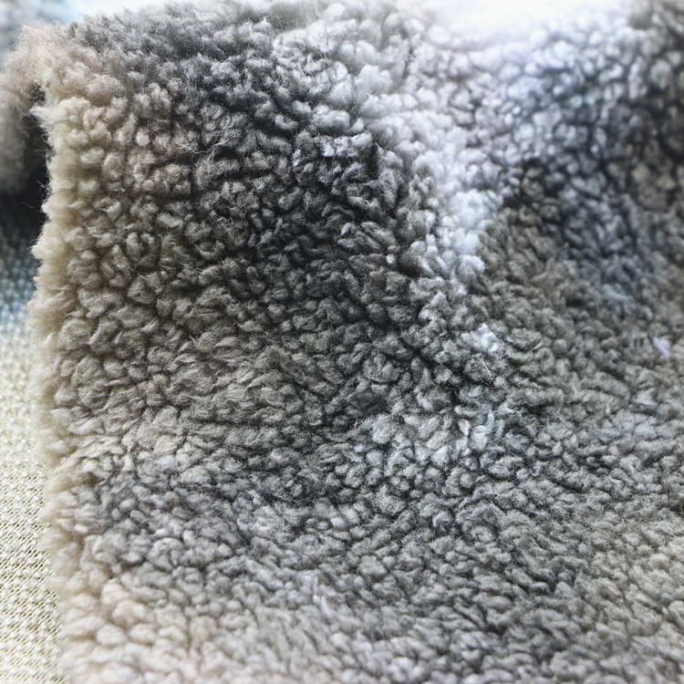 扎染舒棉绒面料针织纬编单双面手工吊染扎染羊羔绒舒棉绒梳棉绒布