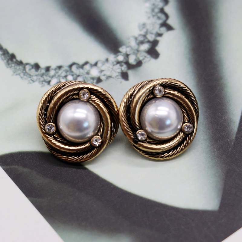 Boucles D&#39;oreilles Vintage En Argent Vieilli display picture 4